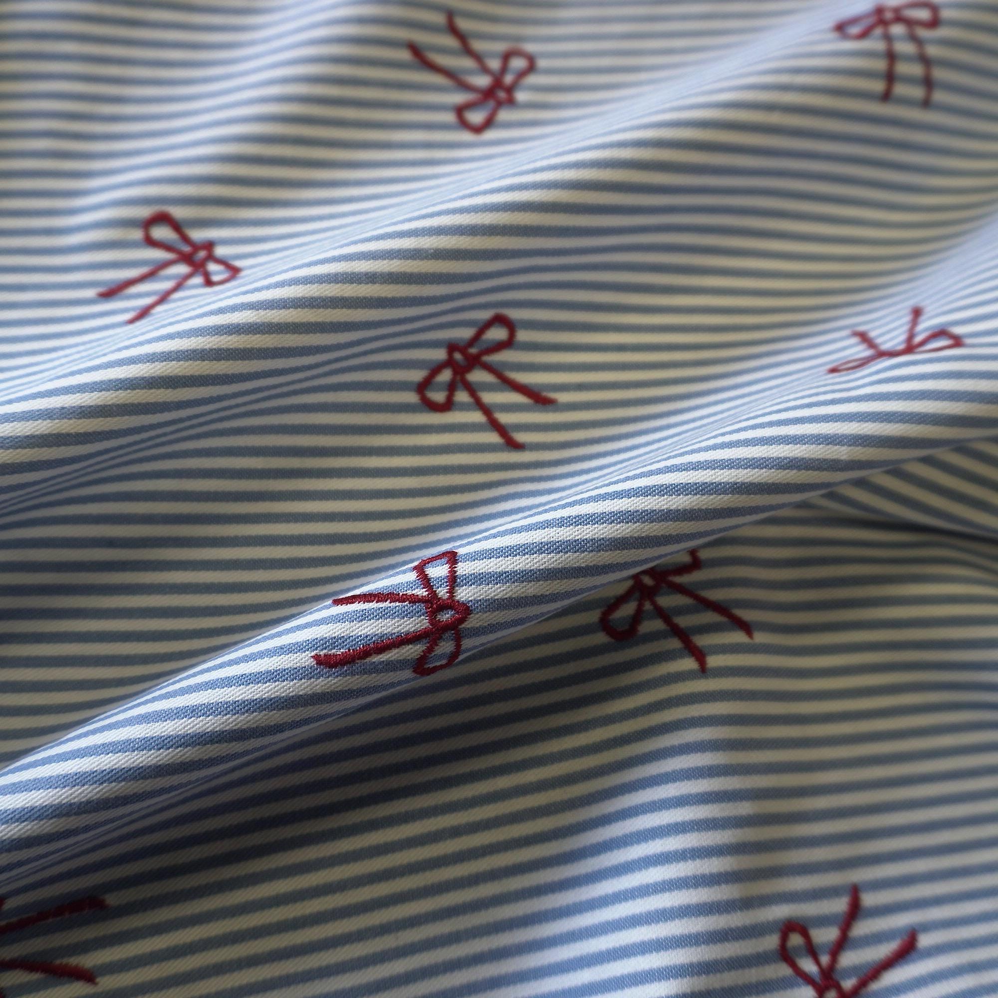 Valerie – Yarn dyed embroidery bows fabric