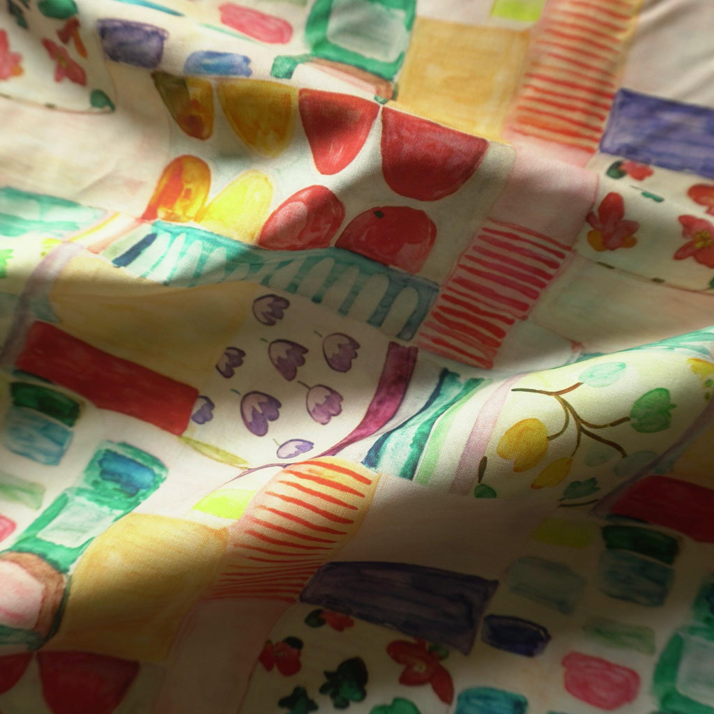 Whimsical Blocks – Light Cotton Poplin in Playful Colours