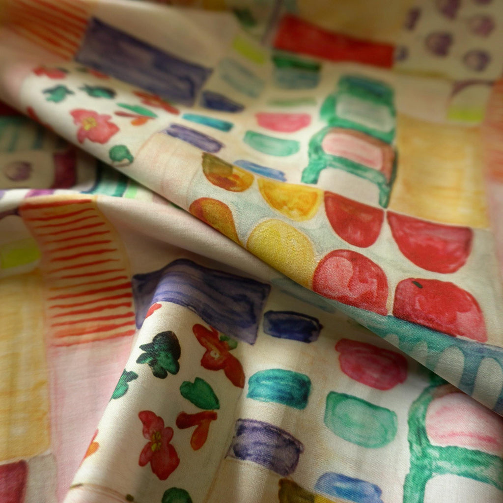 Whimsical Blocks – Light Cotton Poplin in Playful Colours