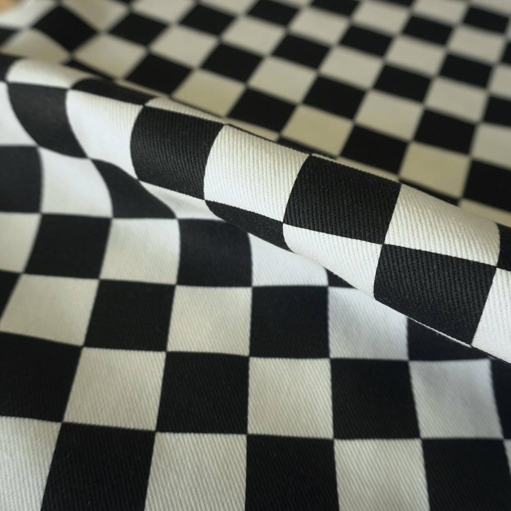 Cotton Canvas Checker board - Black and White