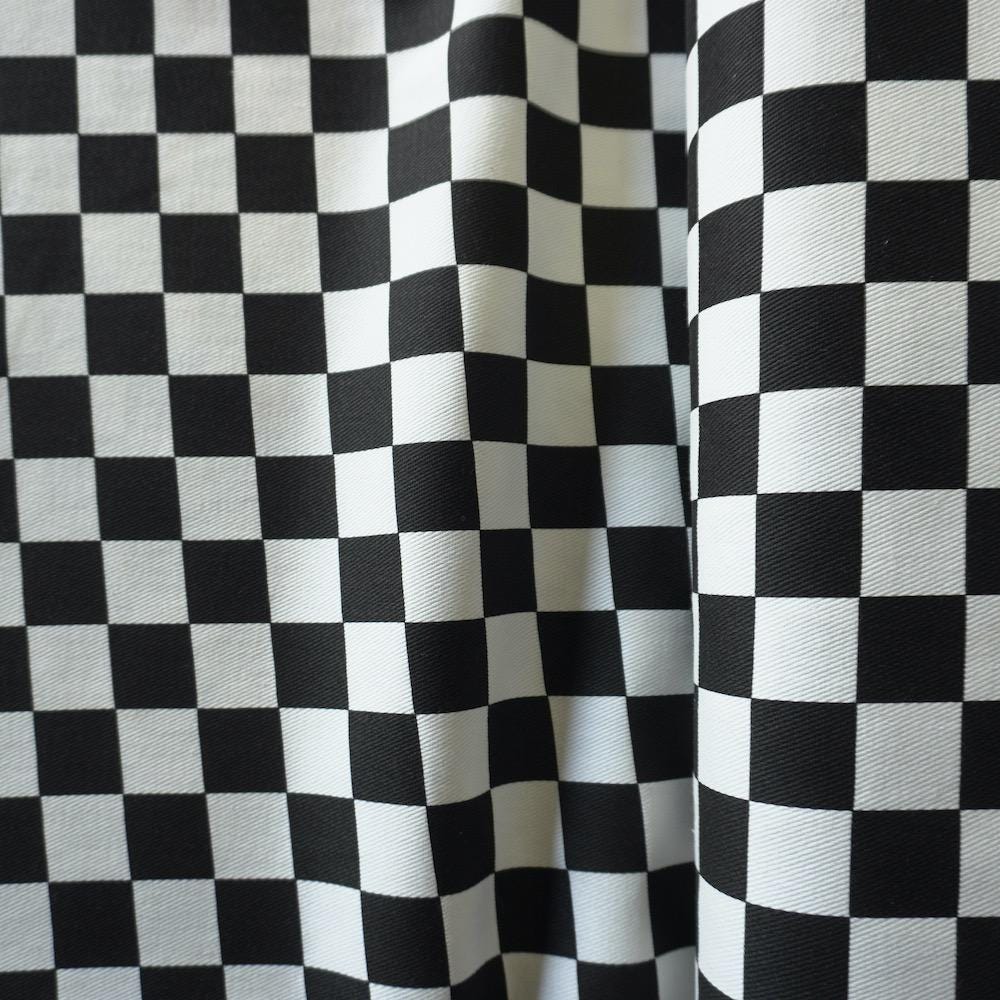 Cotton Canvas Checker board - Black and White