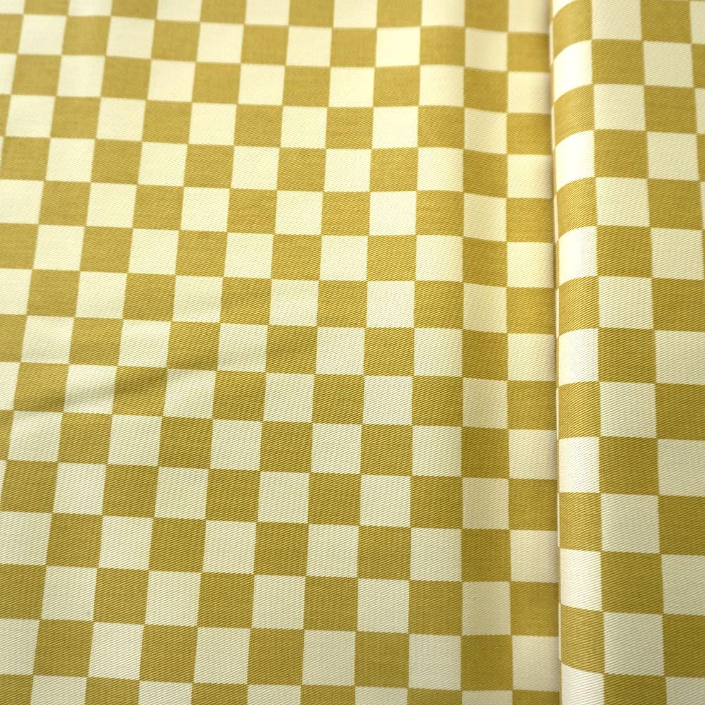 Cotton Canvas Checker board - Mustard Yellow