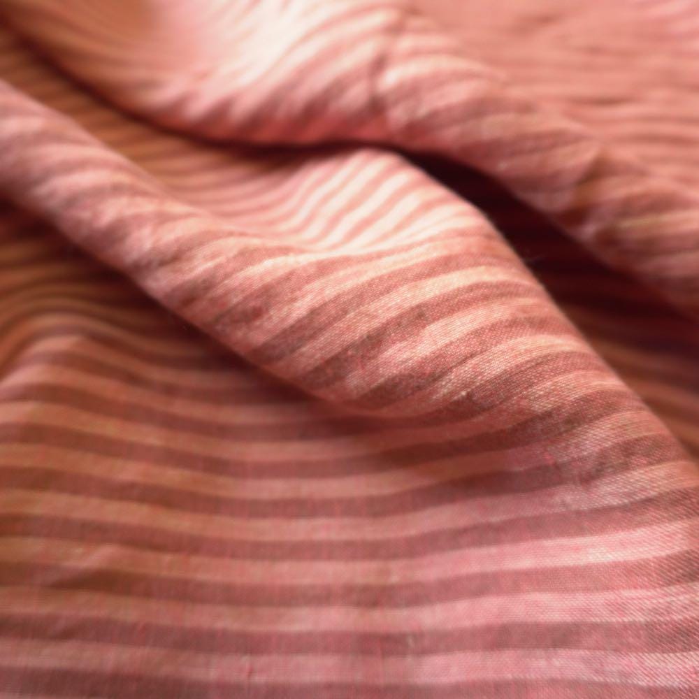 Washed Yarn dyed Linen Stripe - Pink