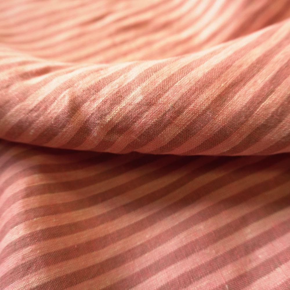 Washed Yarn dyed Linen Stripe - Pink