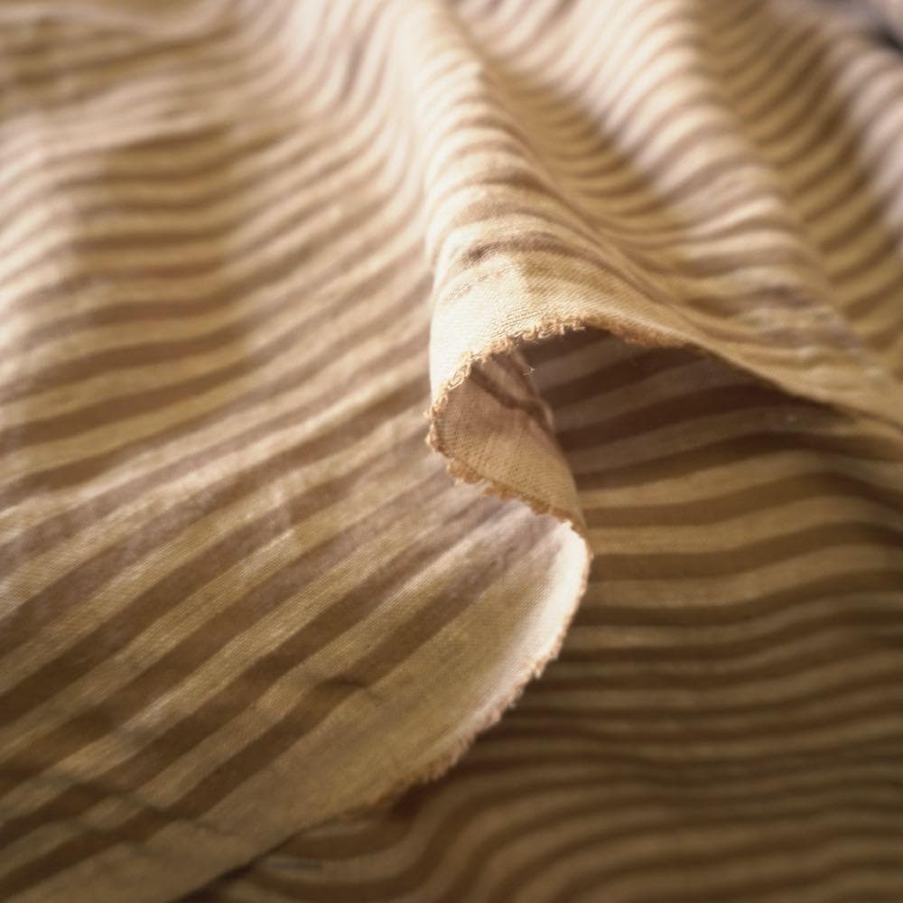 Washed Yarn dyed Linen Stripe - Beige