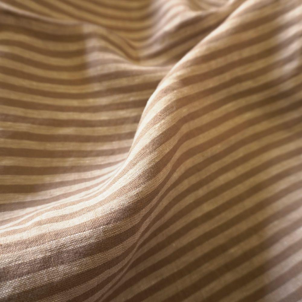 Washed Yarn dyed Linen Stripe - Beige