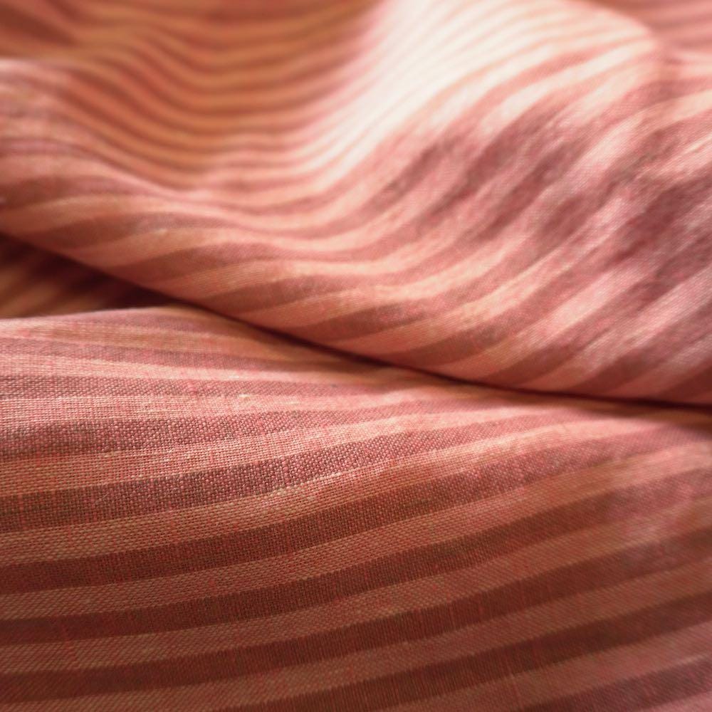 Washed Yarn dyed Linen Stripe - Pink