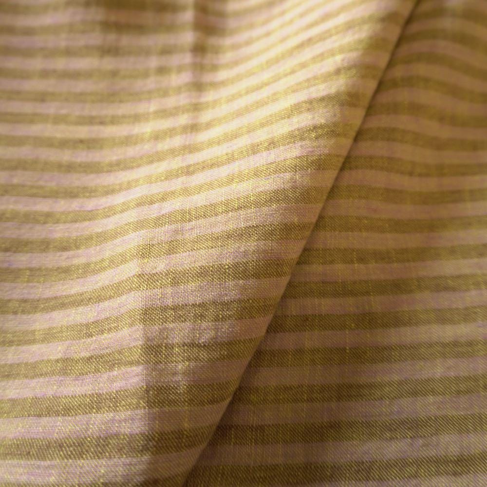 Washed Yarn dyed Linen Stripe - Pistachio