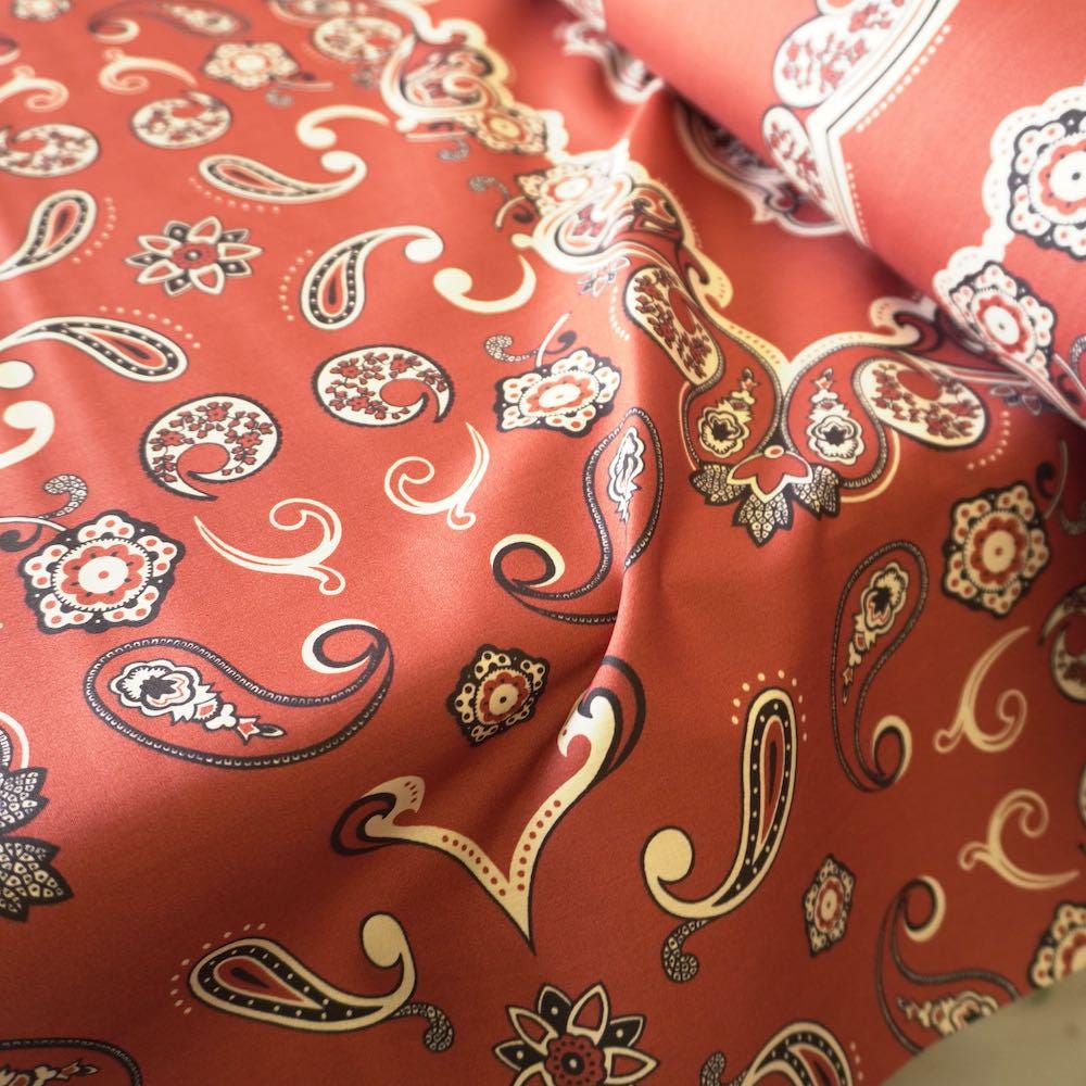 Paisley Print Coating Double Side Windproof Fabric