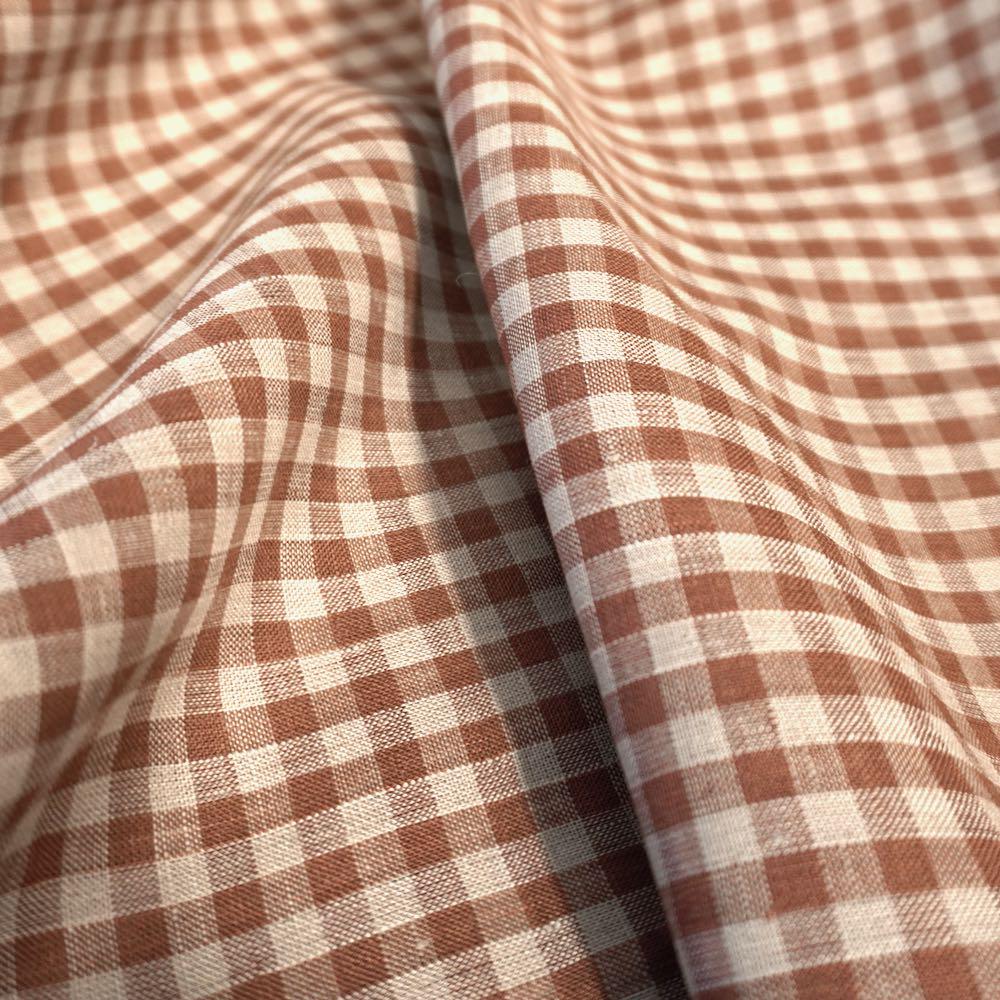 Yarn dyed Linen gingham - Brown