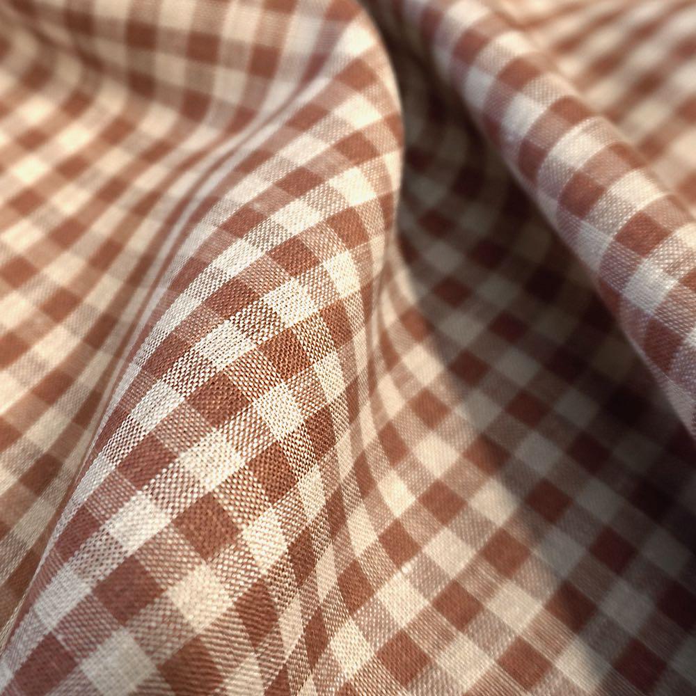 Yarn dyed Linen gingham - Brown