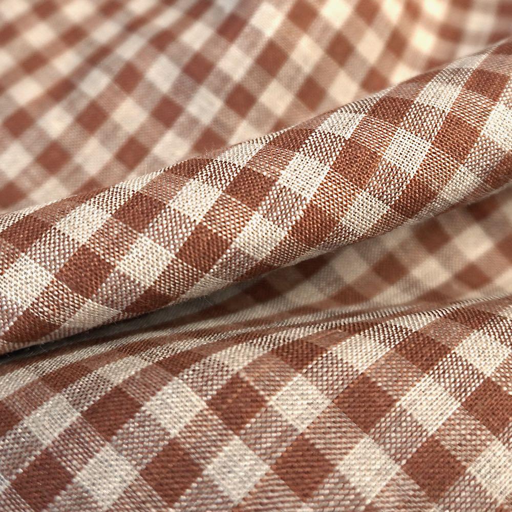 Yarn dyed Linen gingham - Brown