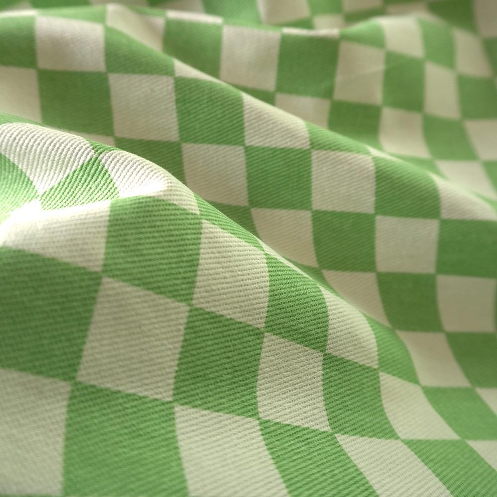 Cotton Canvas Checker board - Lime Green