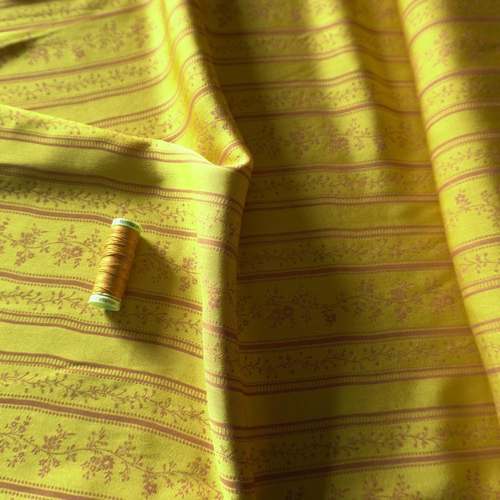 Yarn-Dyed Tencel Cotton Jacquard - Woven Vine Stripe - Yellow Chartreuse