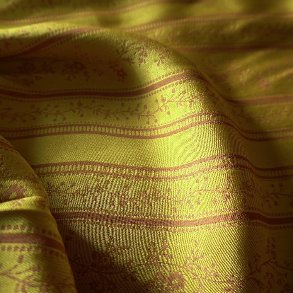 Yarn-Dyed Tencel Cotton Jacquard - Woven Vine Stripe - Yellow Chartreuse