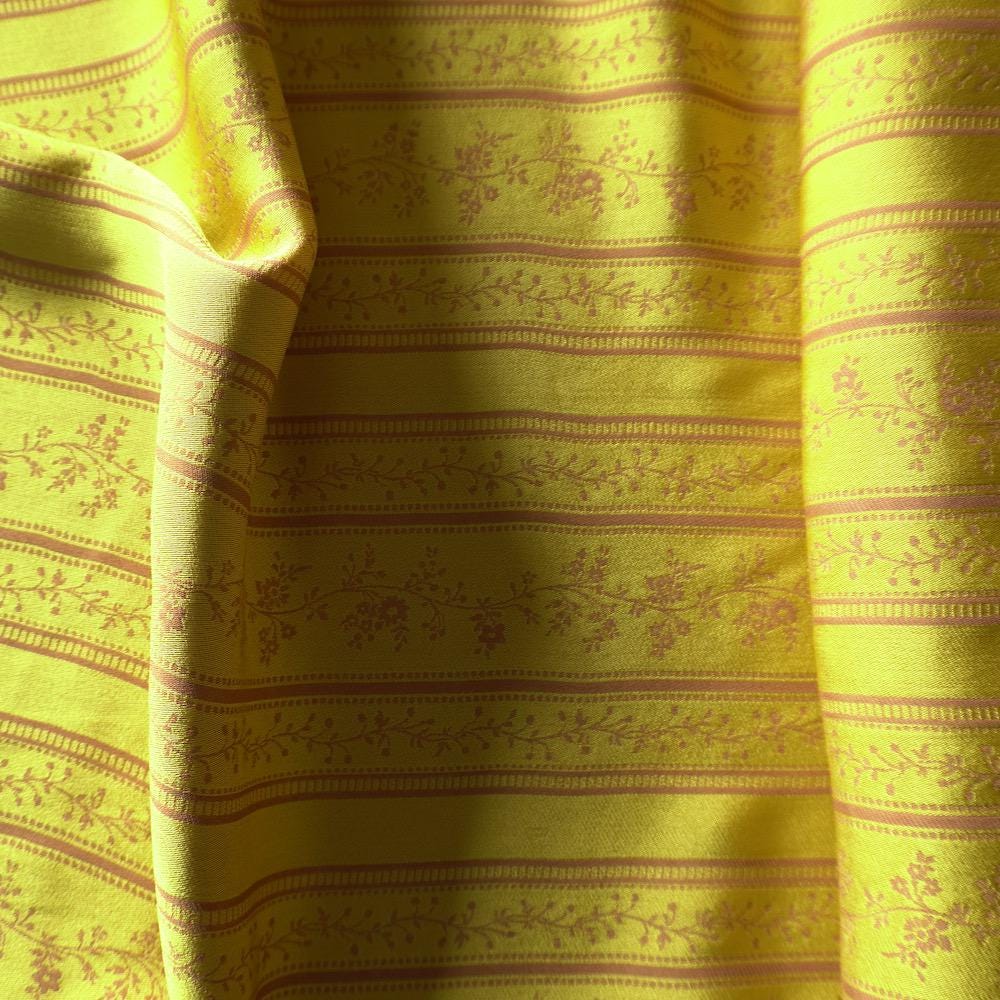 Yarn-Dyed Tencel Cotton Jacquard - Woven Vine Stripe - Yellow Chartreuse