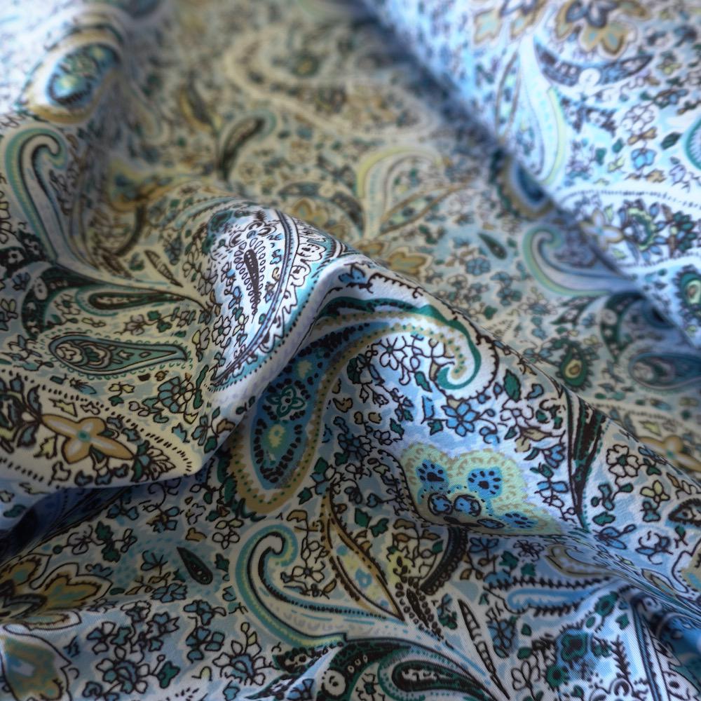 Vintage Paisley Floral Cotton – Blue & Turquoise