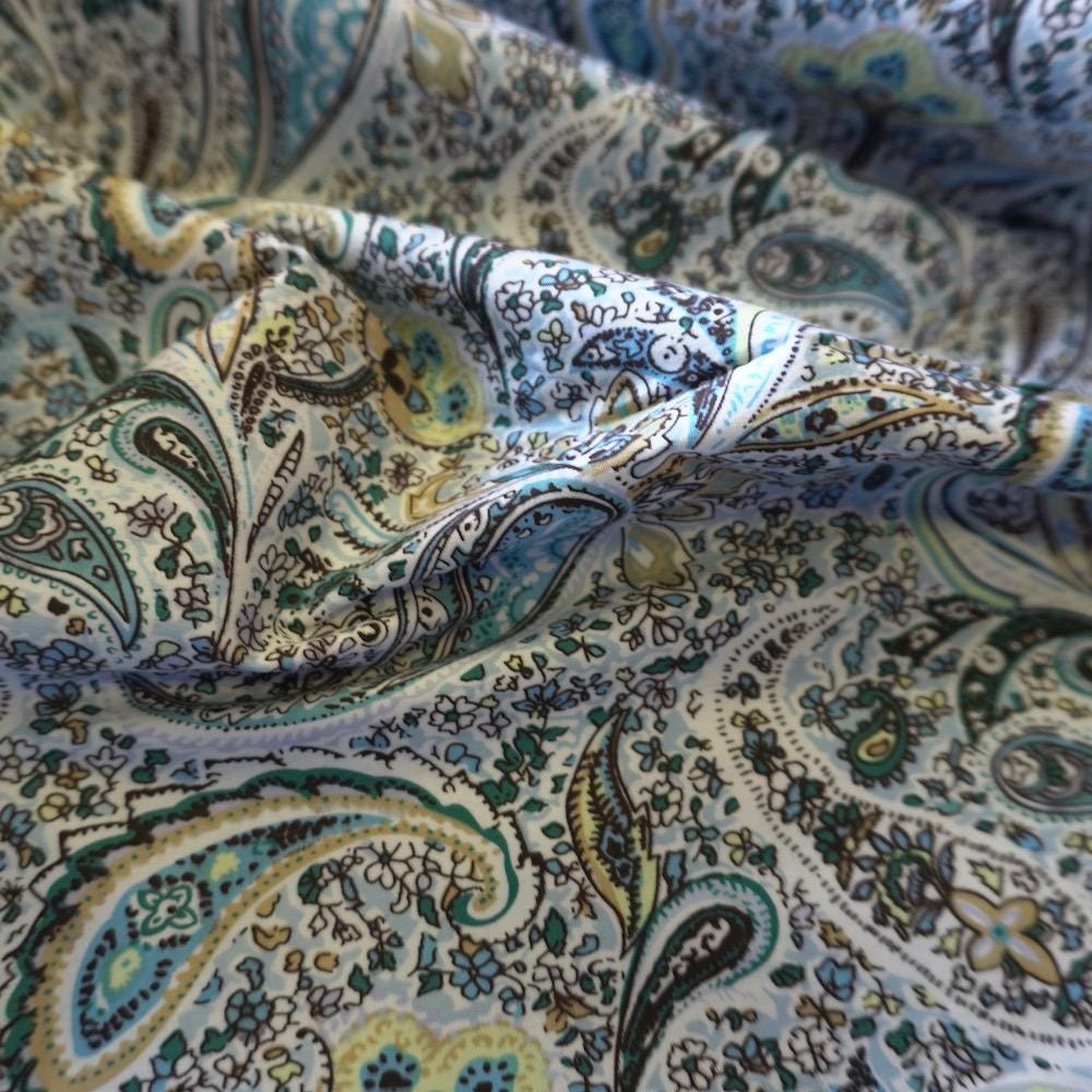 Vintage Paisley Floral Cotton – Blue & Turquoise