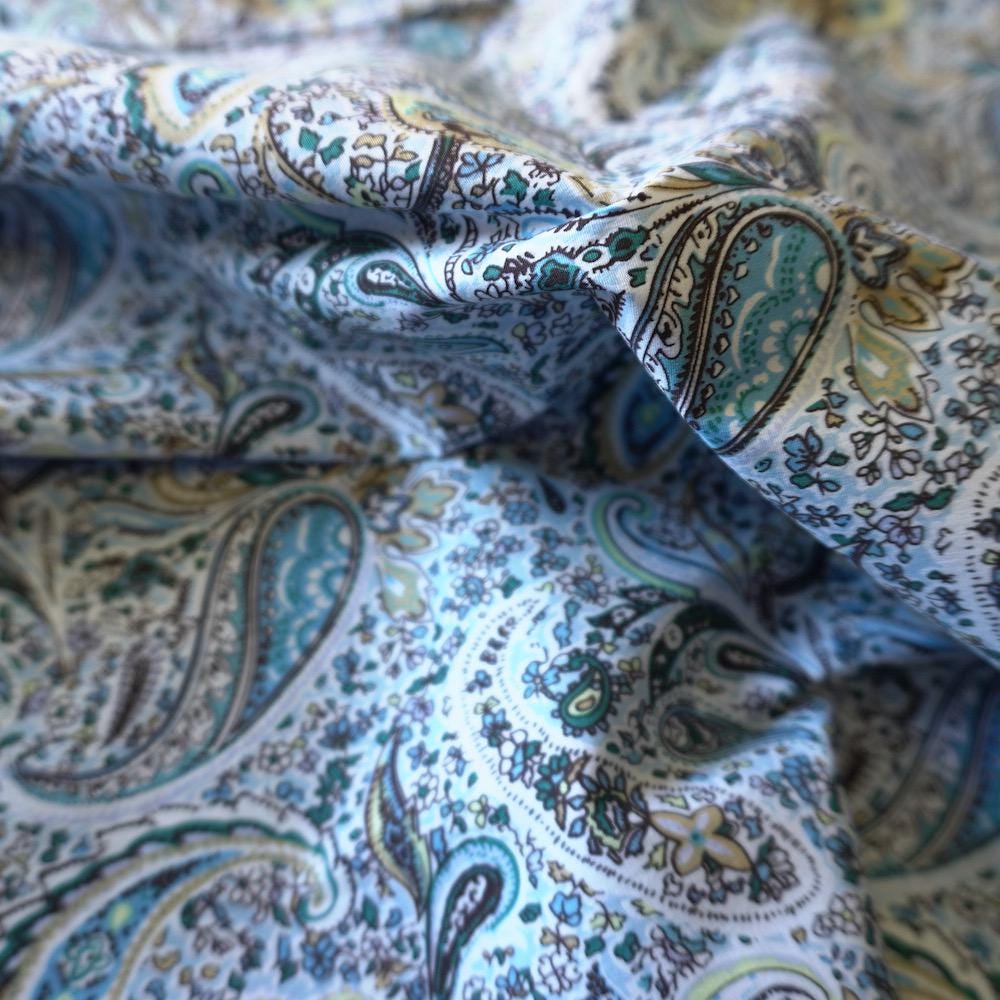 Vintage Paisley Floral Cotton – Blue & Turquoise