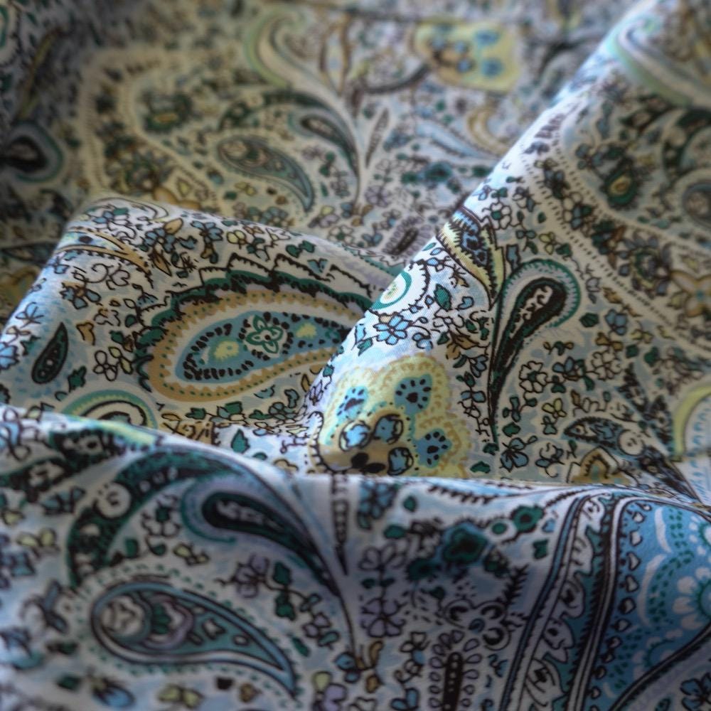 Vintage Paisley Floral Cotton – Blue & Turquoise
