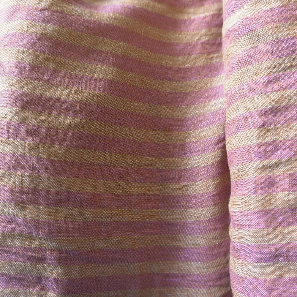 Washed Yarn dyed Linen Stripe - Plush Pink