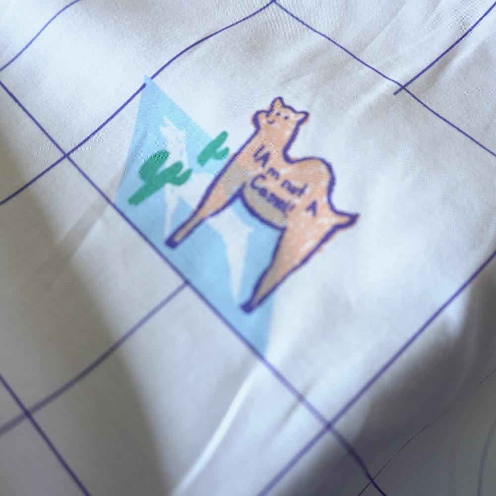 I'm Not a Camel - Grid Cotton Poplin Fabric