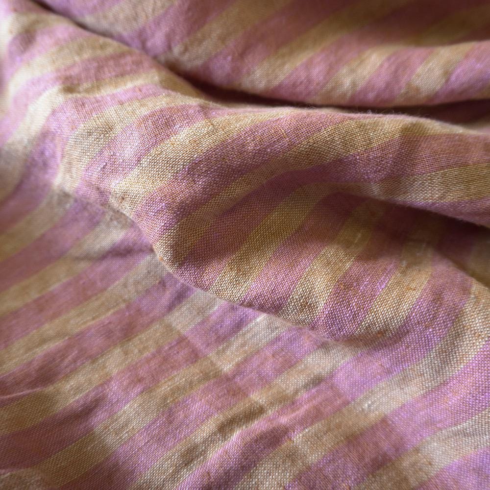 Washed Yarn dyed Linen Stripe - Plush Pink