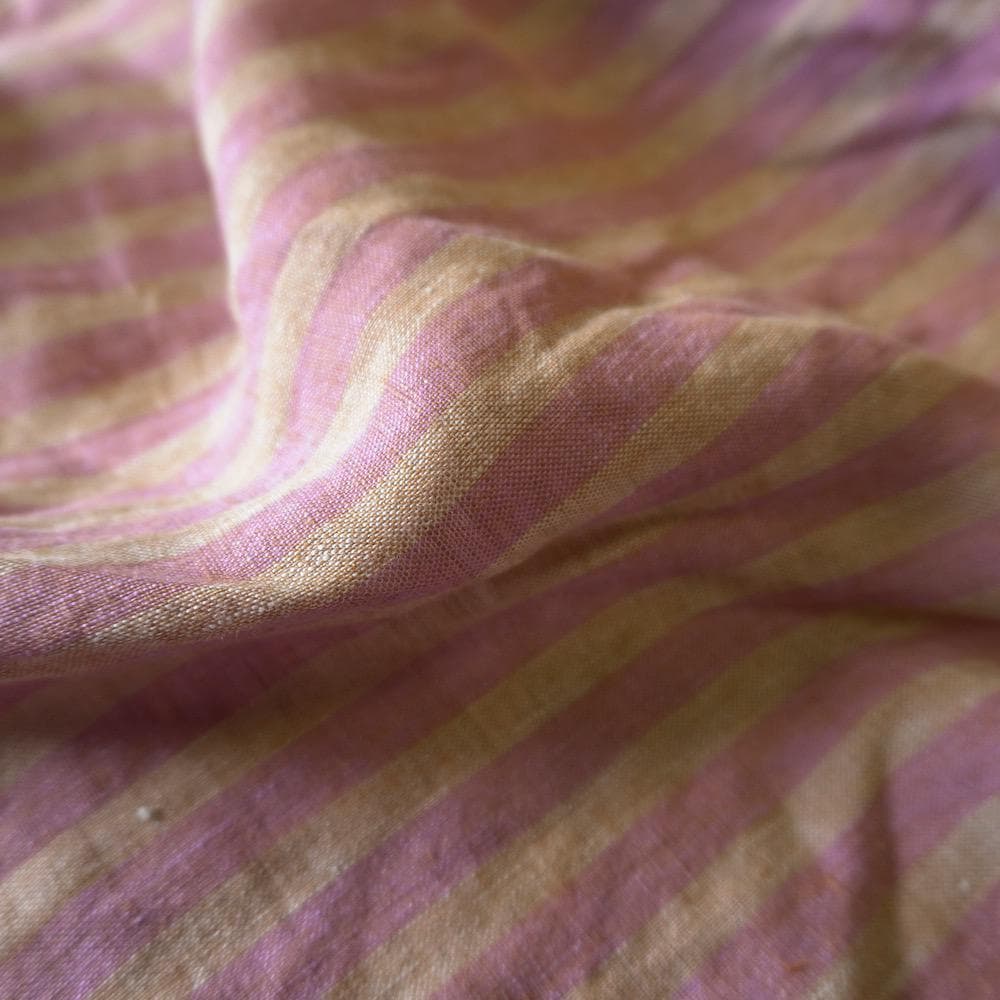 Washed Yarn dyed Linen Stripe - Plush Pink