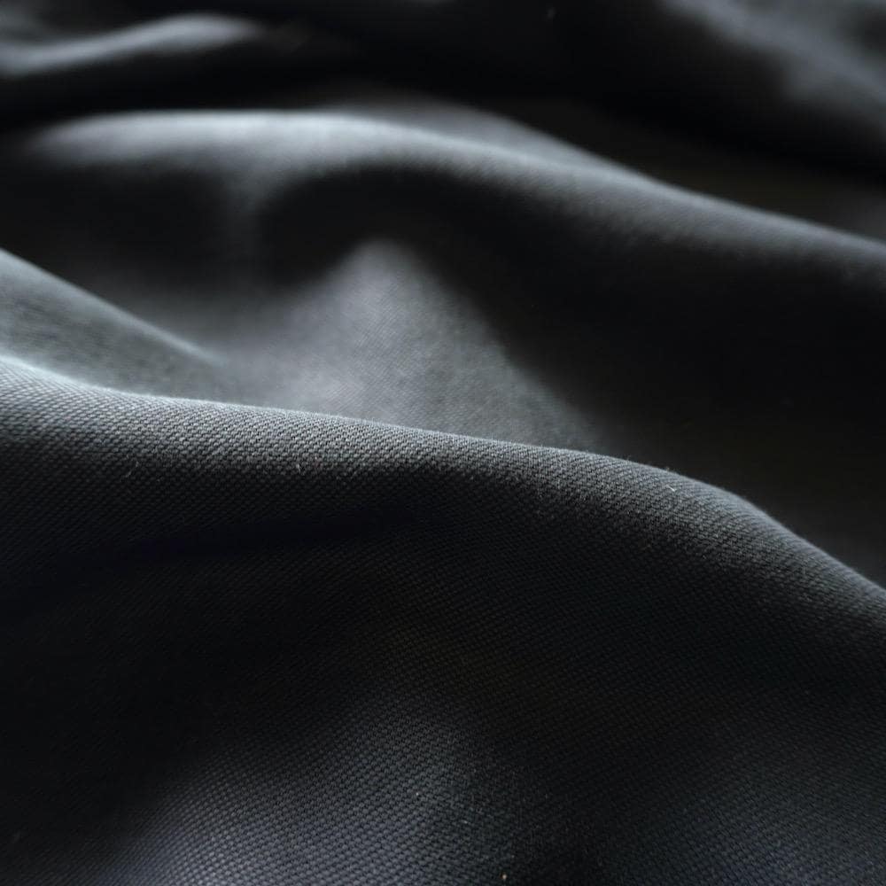 Soft Black Lyocell Pique – Matte Fluid Dress Fabric