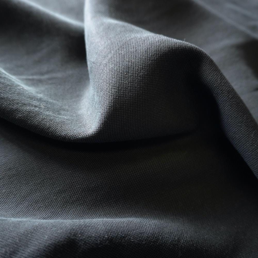 Soft Black Lyocell Pique – Matte Fluid Dress Fabric