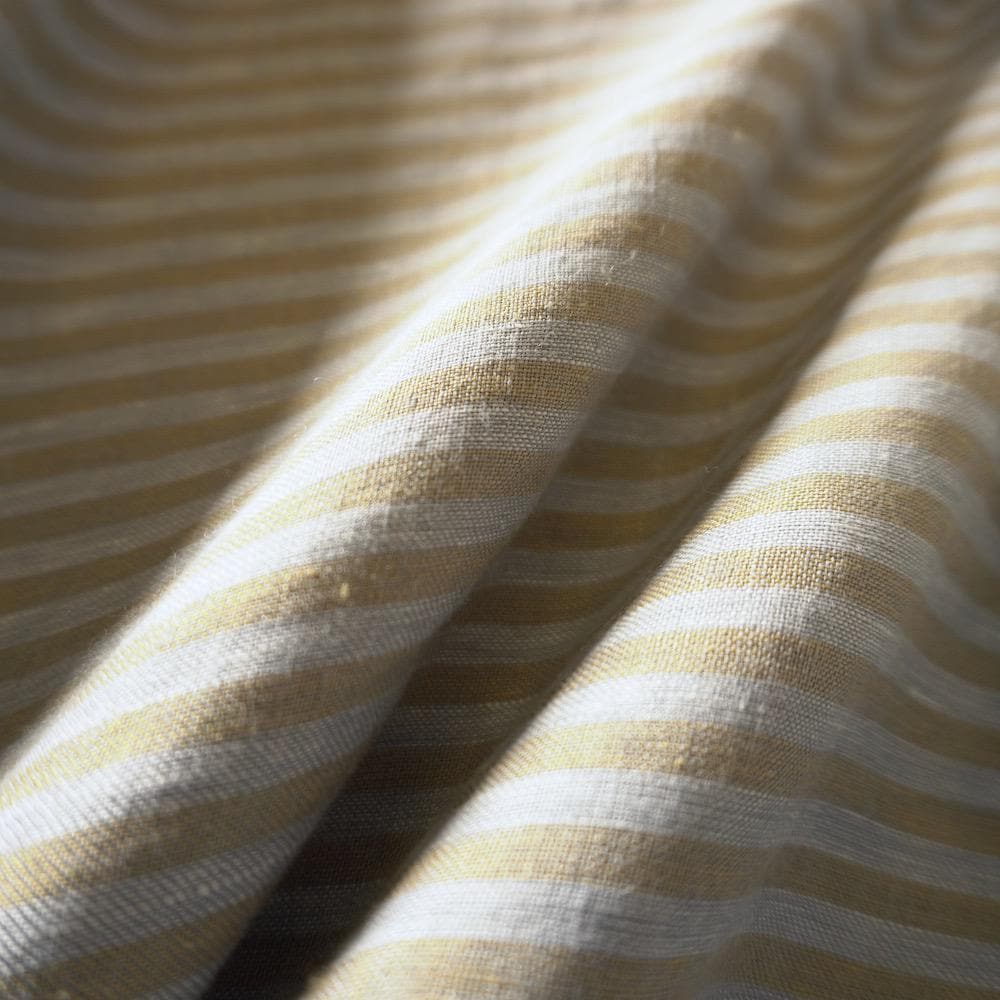 Washed Yarn dyed Linen Stripe - Beige & Grey
