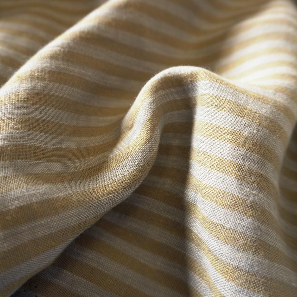 Washed Yarn dyed Linen Stripe - Beige & Grey