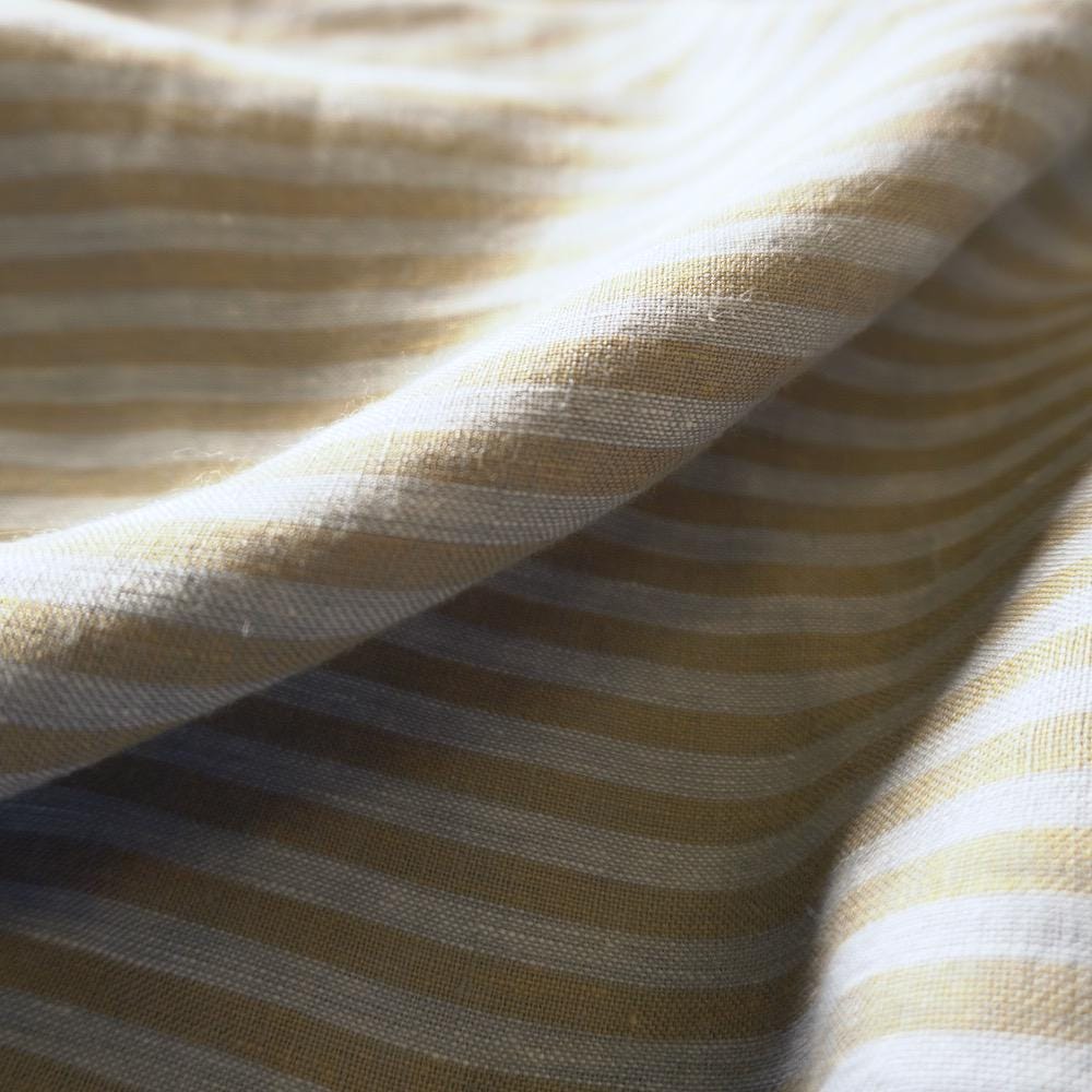 Washed Yarn dyed Linen Stripe - Beige & Grey