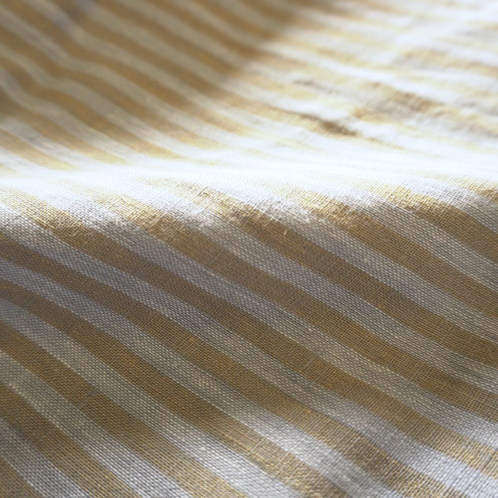 Washed Yarn dyed Linen Stripe - Beige & Grey