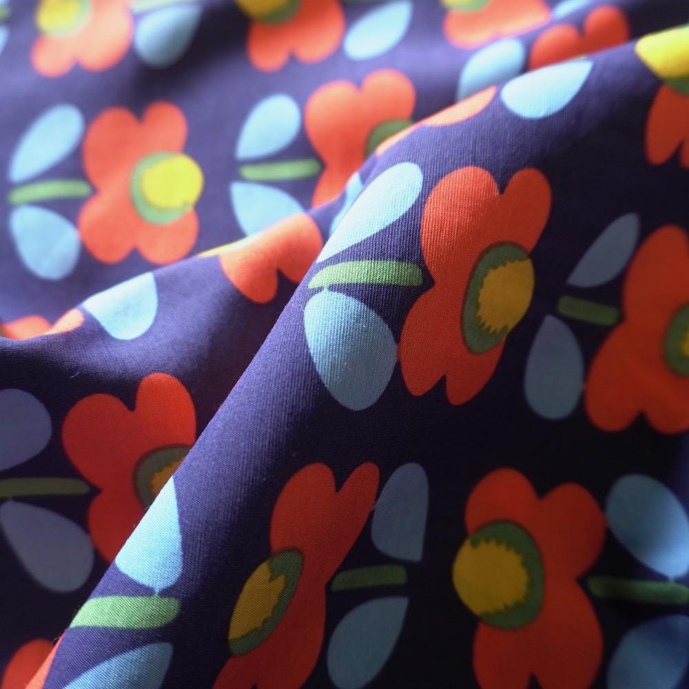 Poppy Flower Cotton Floaty Fabric