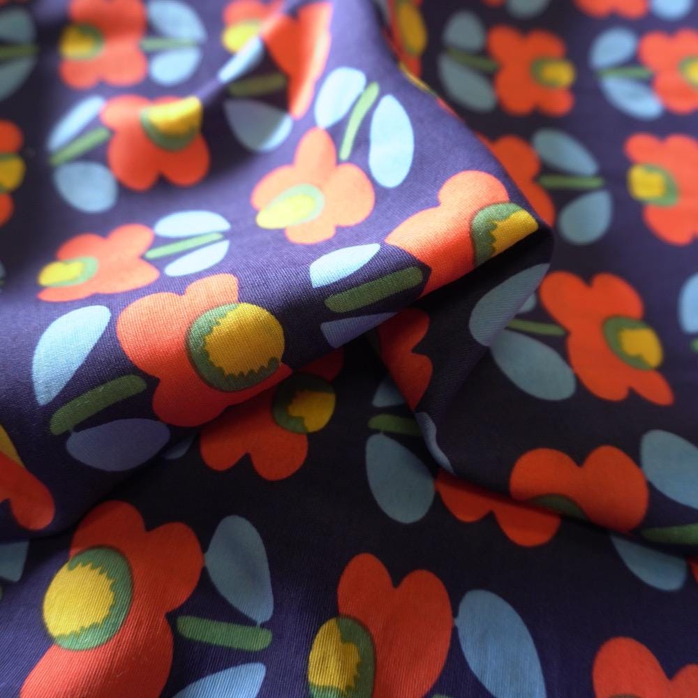 Poppy Flower Cotton Floaty Fabric