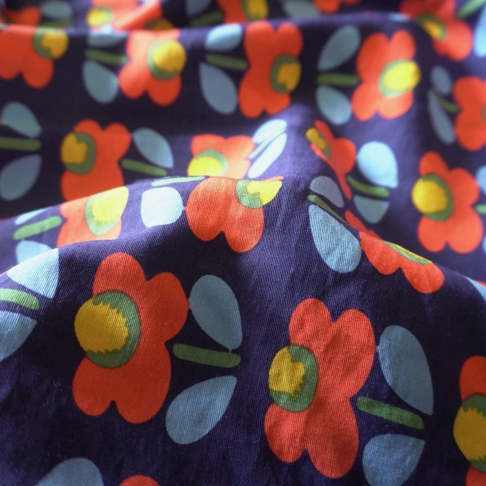 Poppy Flower Cotton Floaty Fabric