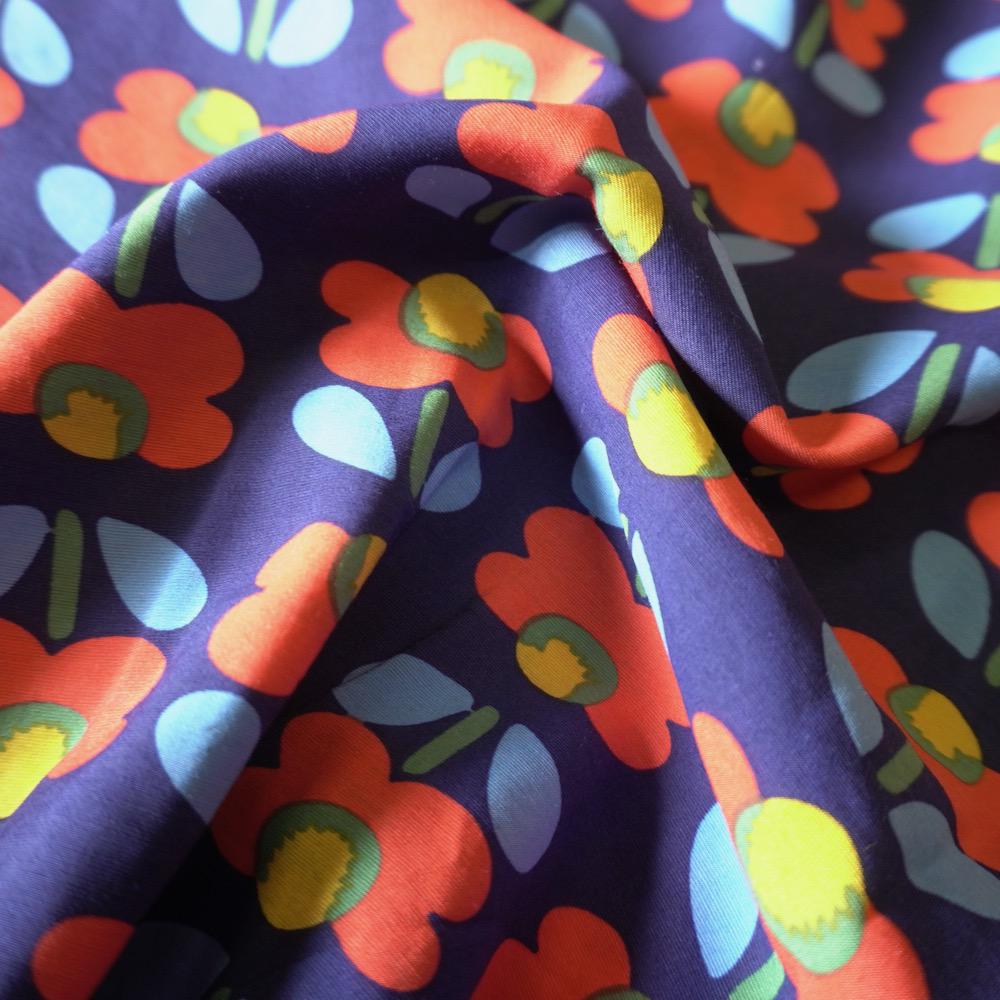 Poppy Flower Cotton Floaty Fabric