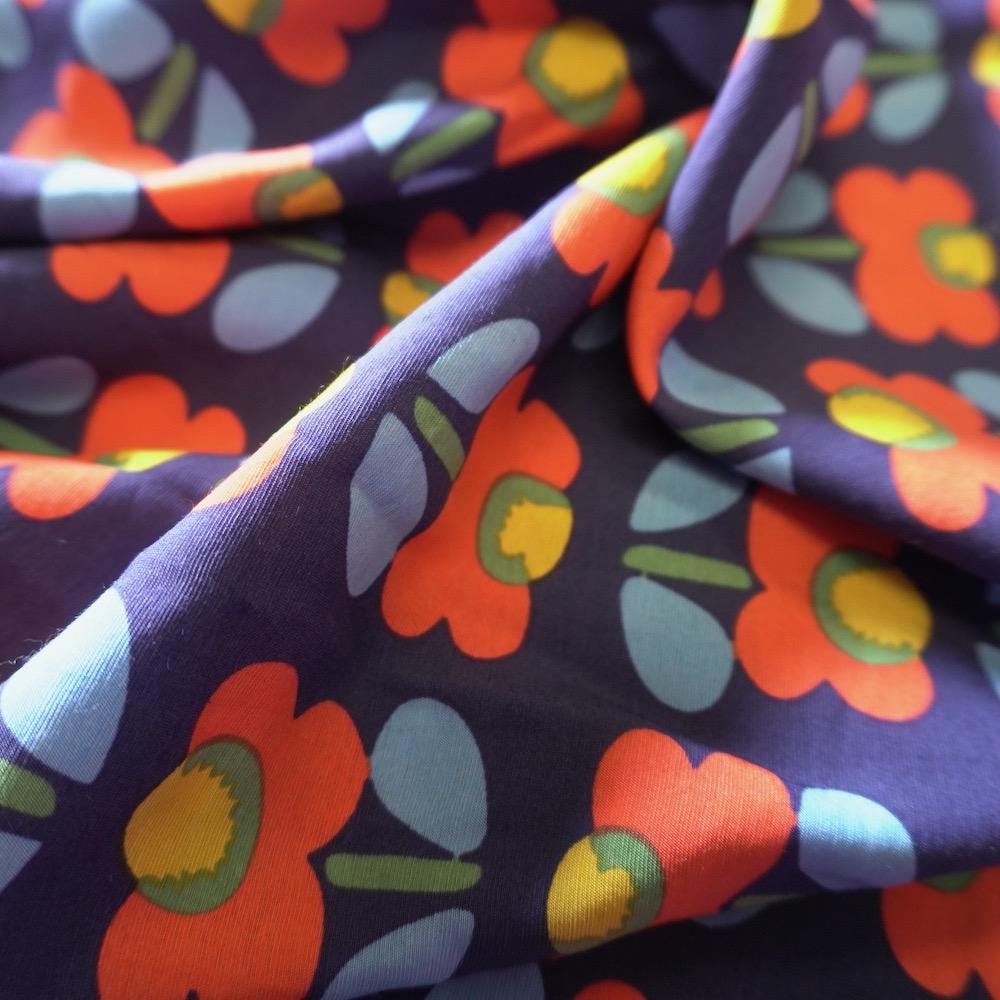 Poppy Flower Cotton Floaty Fabric