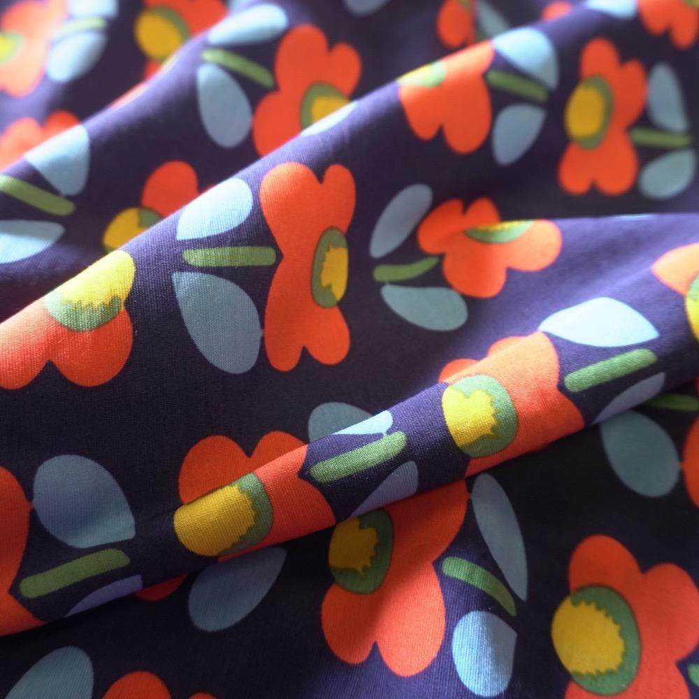 Poppy Flower Cotton Floaty Fabric