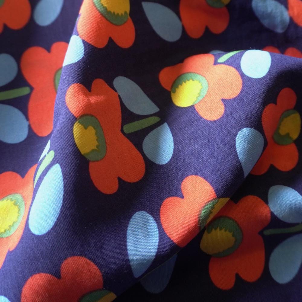 Poppy Flower Cotton Floaty Fabric