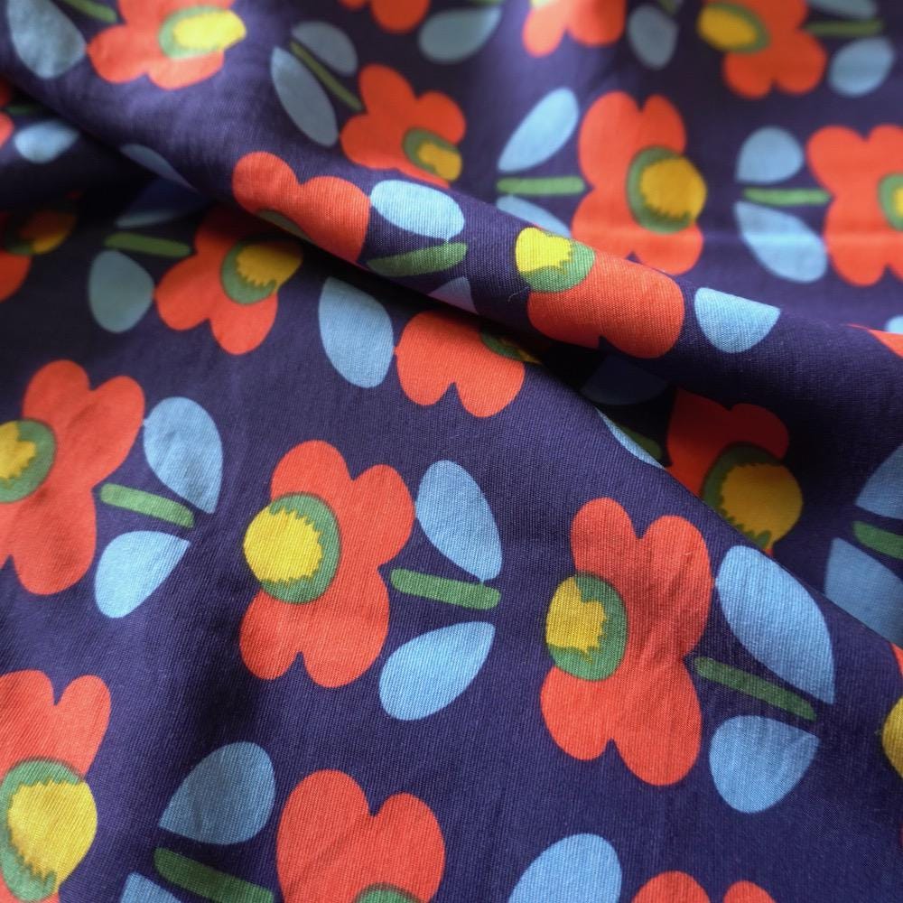 Poppy Flower Cotton Floaty Fabric