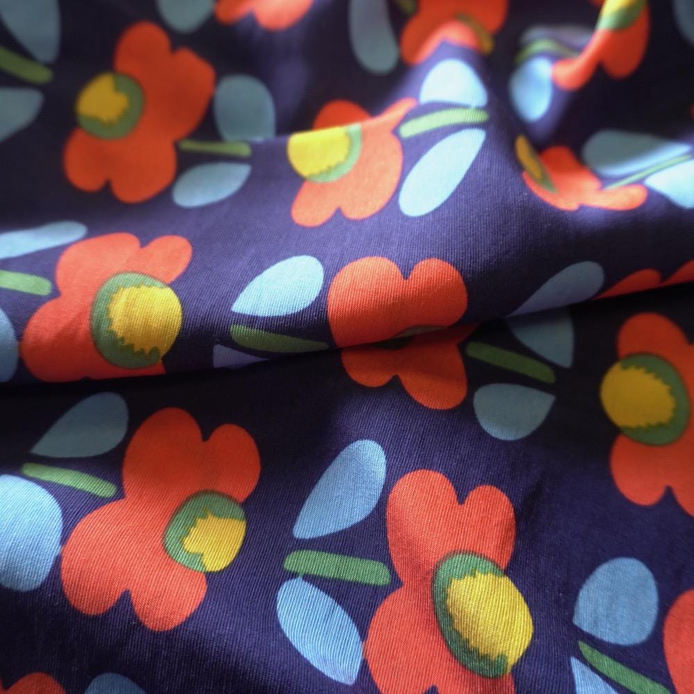Poppy Flower Cotton Floaty Fabric