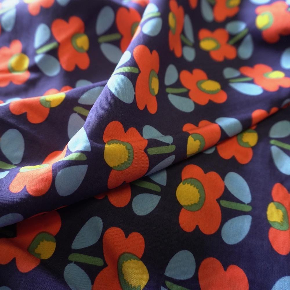 Poppy Flower Cotton Floaty Fabric