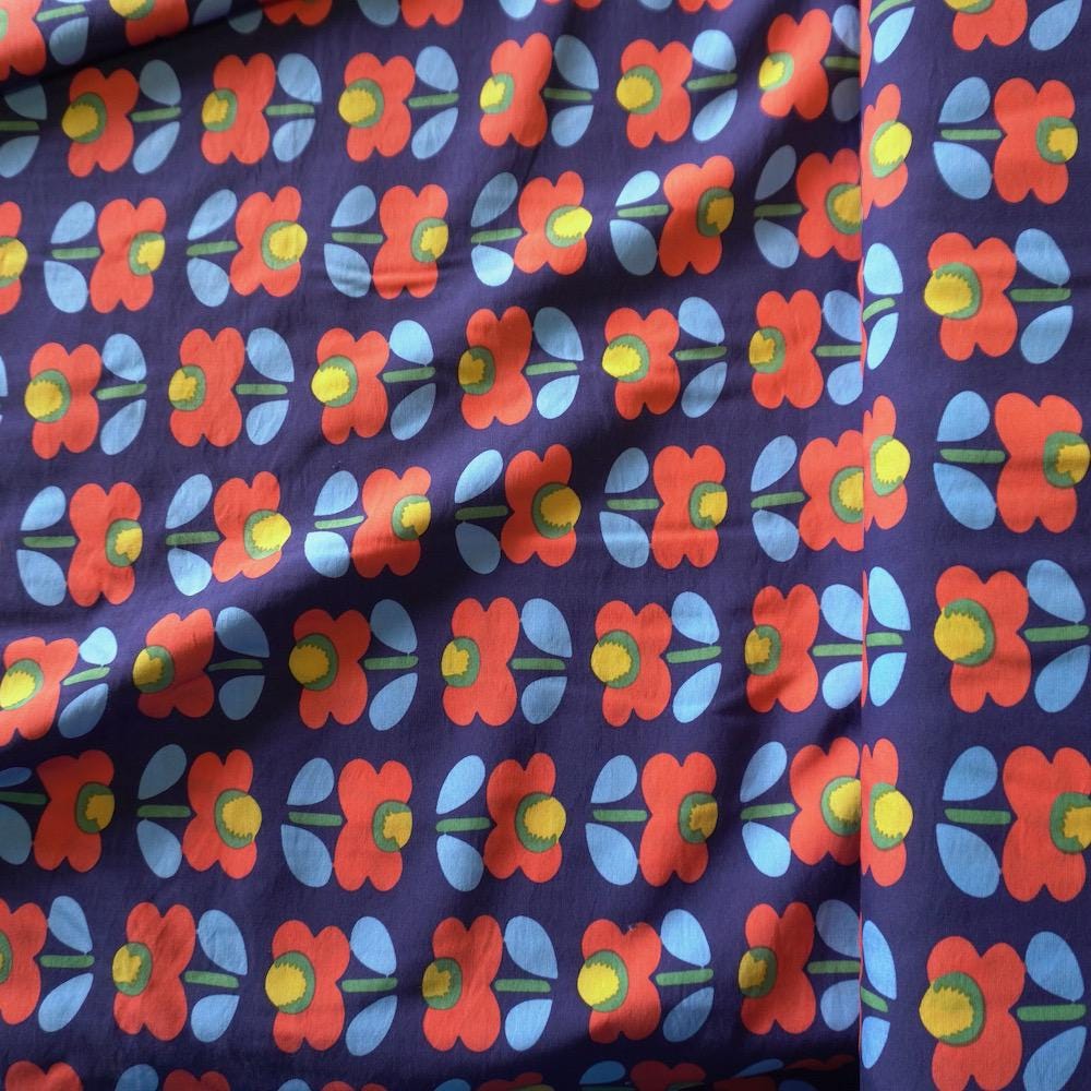 Poppy Flower Cotton Floaty Fabric