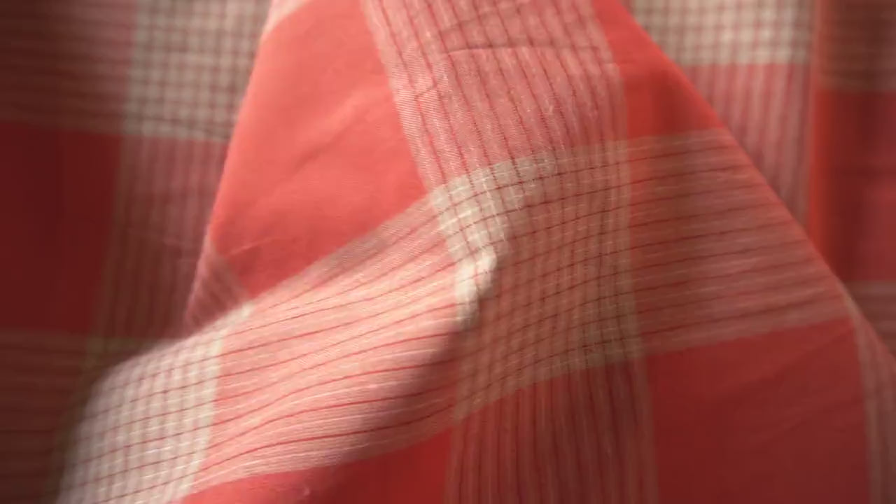 Terracotta & Cream Cotton-Linen Check