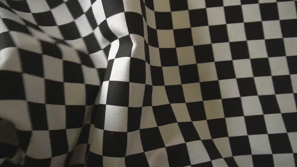 Cotton Canvas Checker board - Black and White