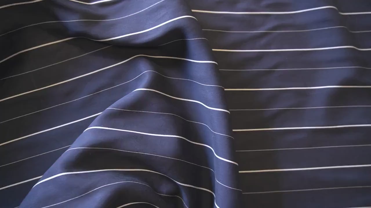 Tencel pin stripe - Navy