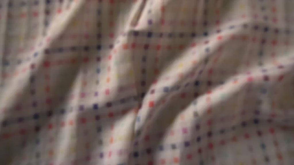 Yarn-Dyed Double Gauze Cotton – Pink Yellow Squares