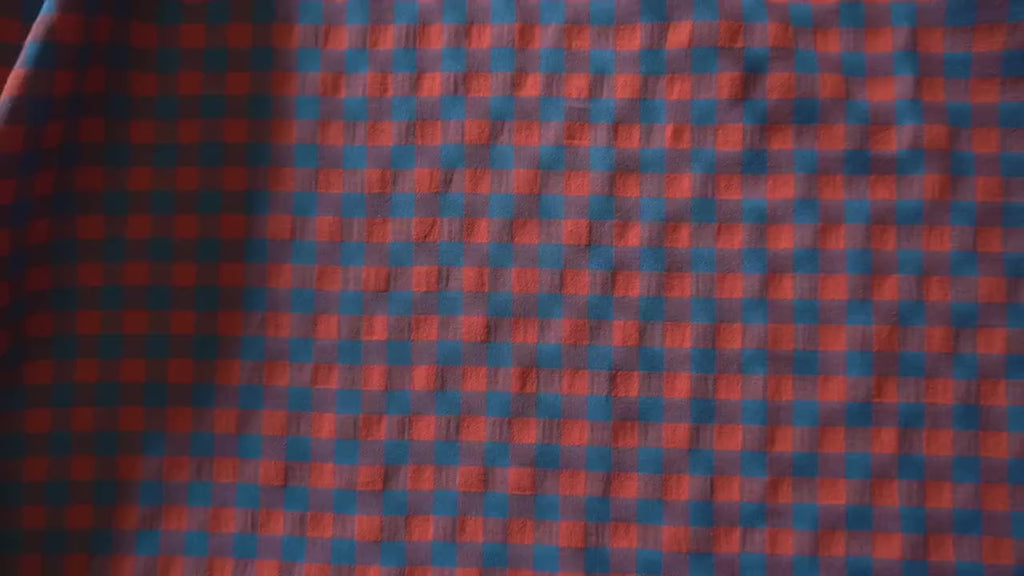 Yarn dyed cotton gingham - red navy